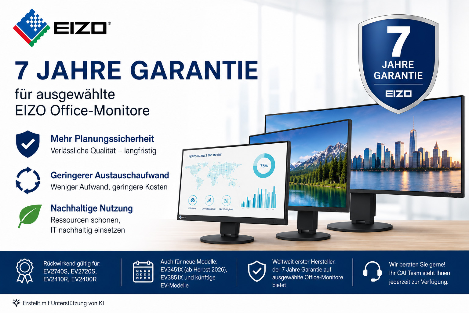 EIZO setzt neue Maßstäbe: 7 Jahre Garantie