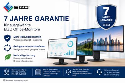 EIZO setzt neue Maßstäbe: 7 Jahre Garantie
